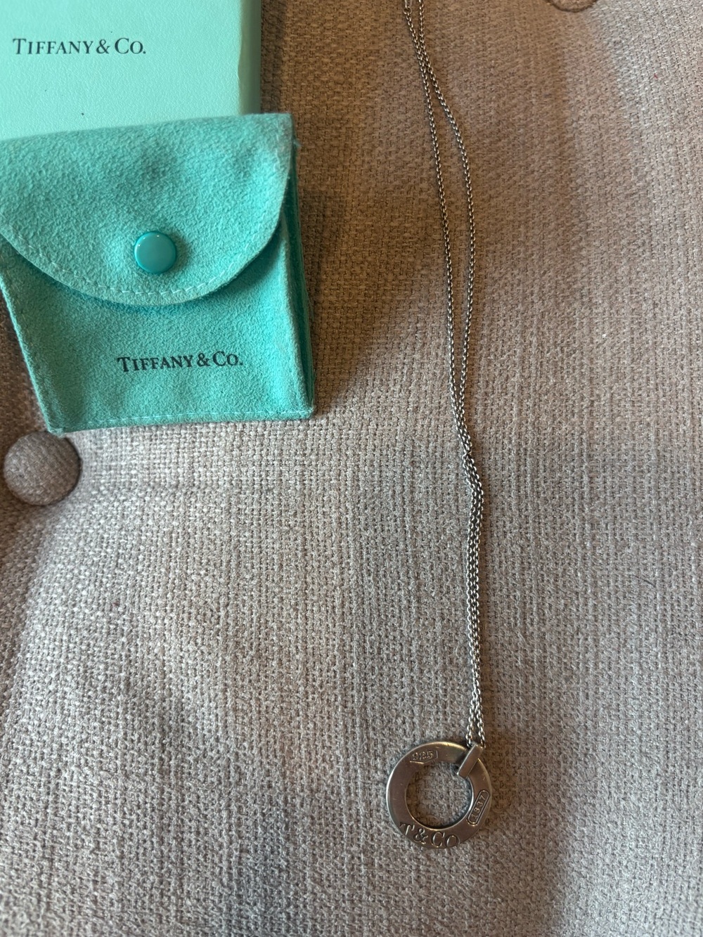Vintage Tiffany & Co. Sterling Silver Round Open Circle Pendant Necklace - Picture 5 of 5